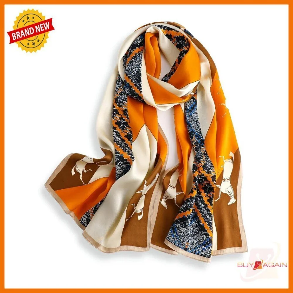 Large 100% Mulberry Silk Scarf Shawl Wrap UV Protection Gift